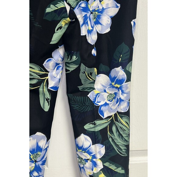 Banana Republic Avery-Fit Floral Pants Rayon Linen Black Inseam 26 Size 0 Career - Picture 6 of 9
